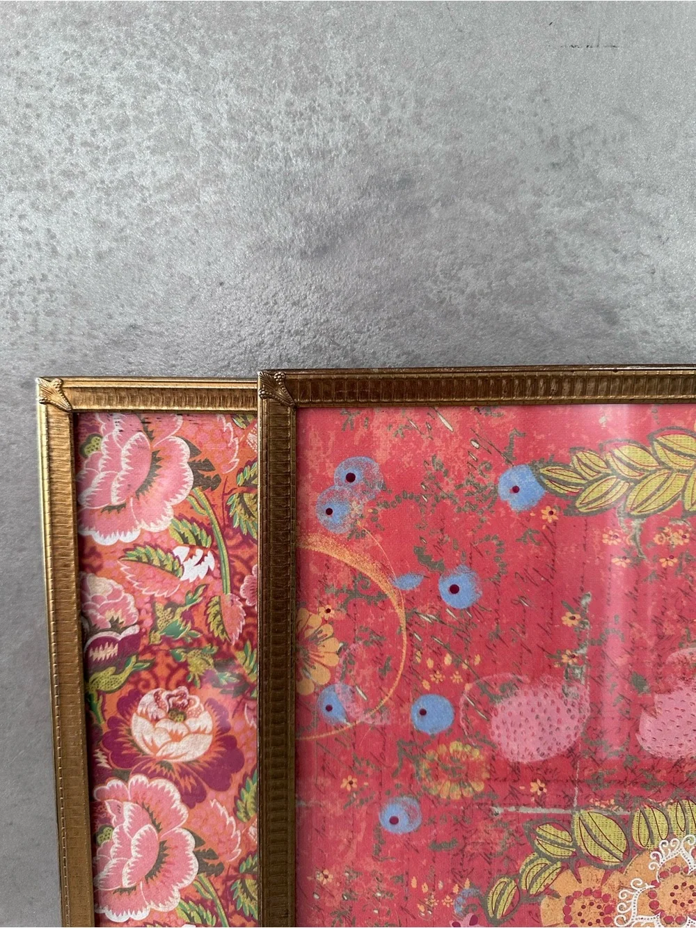 2 Vintage Neoclassical Embossed ORNATE Brass GOLD Picture Frame 8X10